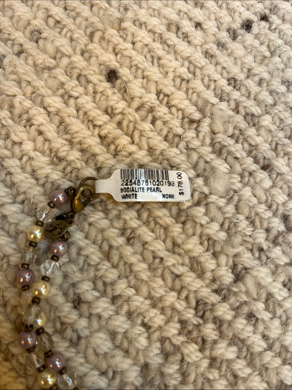 henri bendel socialite Pearl, Clear Glass & Lavender Bead Necklace - Picture 5 of 6
